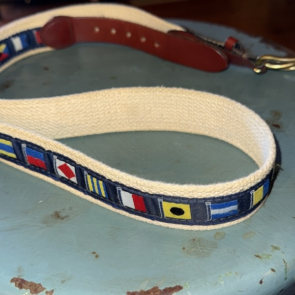 Leather Man Ltd. Essex, Conn nautical flag men belt measure 40 inches - Picture 4 of 5